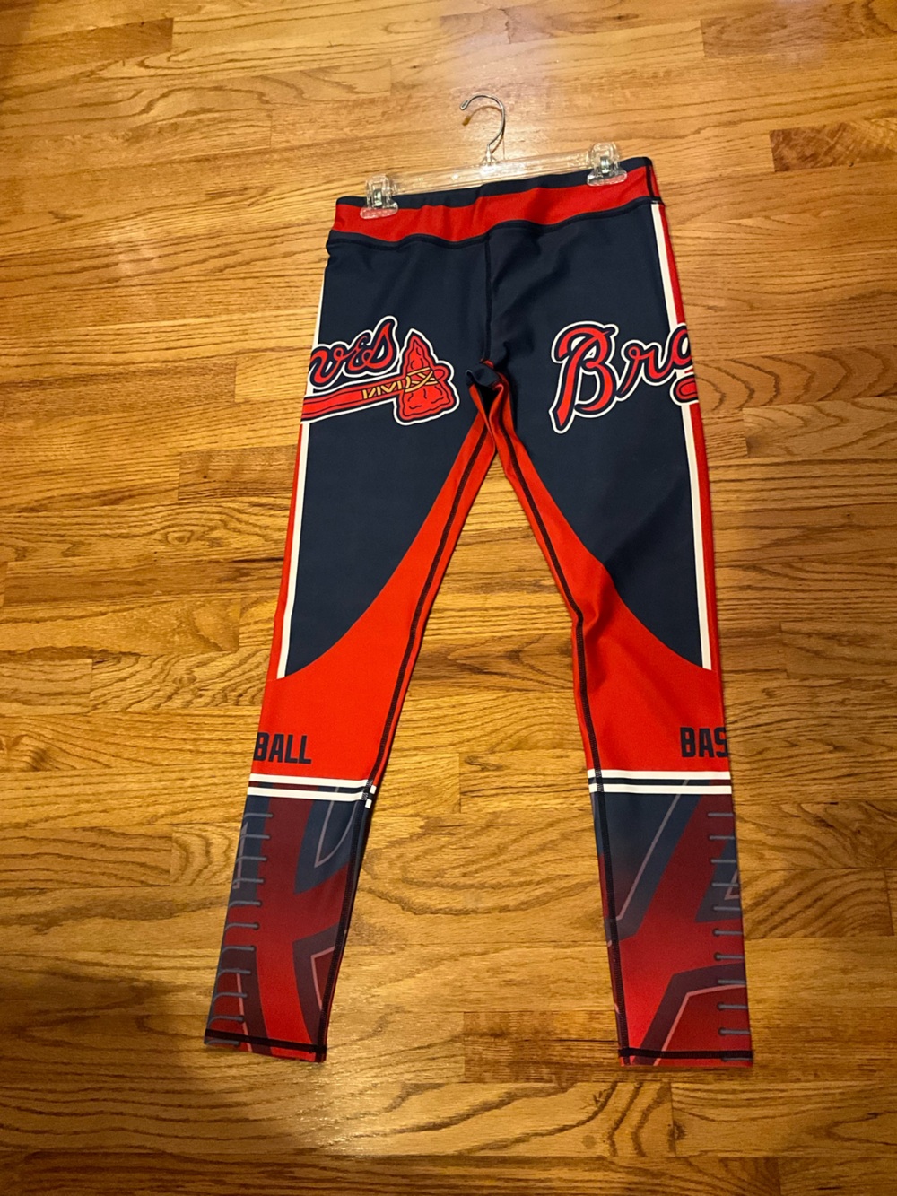 Braves Red & Navy Baseball Leggings